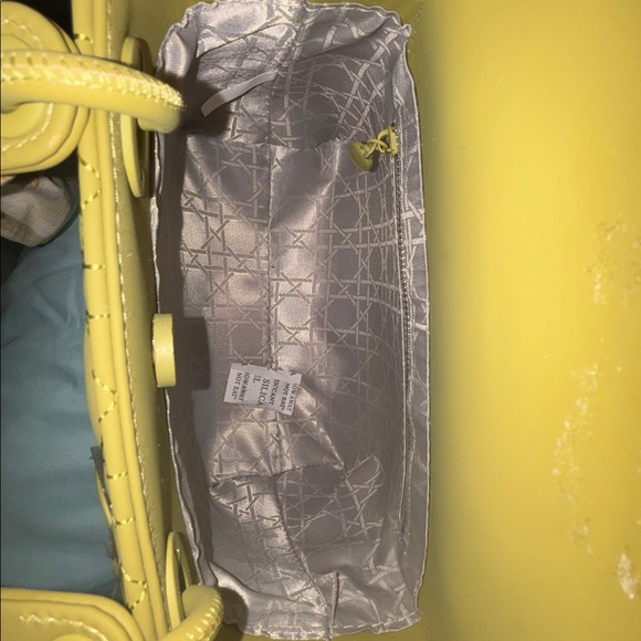 Chartreuse Green Handbag with Scarf Accent Fashion - Picture 3 of 5